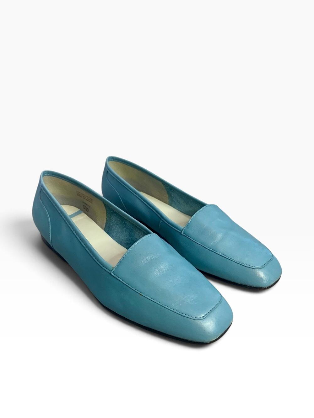 VTG Enzo Angiolini Leather Flats Y2K Chic Minimalist Balletcore Retro 90s Sz8.5